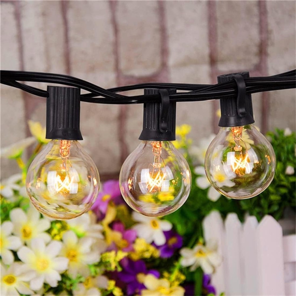 50FT G40 Globe String Lights Outdoor Patio String Lights W/ 53 Edison Globe