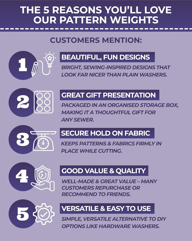 Pattern Weight Set – Scratch-Resistant Fabric Weights for Secure Pattern Cutting