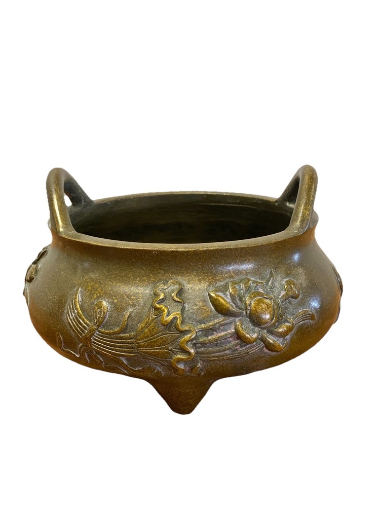chinese brass incense burner vintage