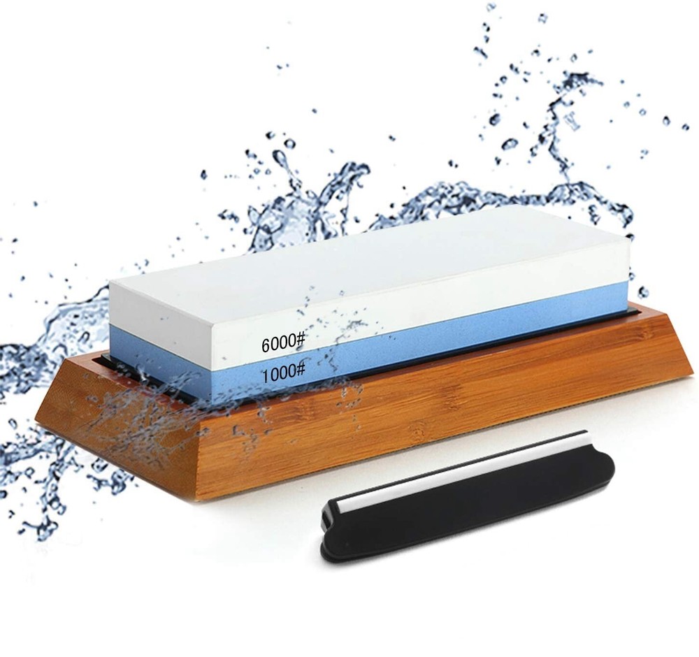 Knife Sharpening Stone Set 1000 6000 Grit Double-Sided Whetstone Sharpener