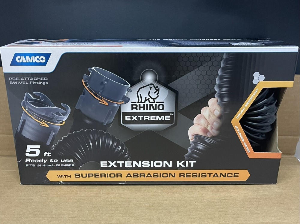 Camco 39865 Rhino EXTREME 5ft RV Sewer Hose Extension Kit, RV Camper Trailer