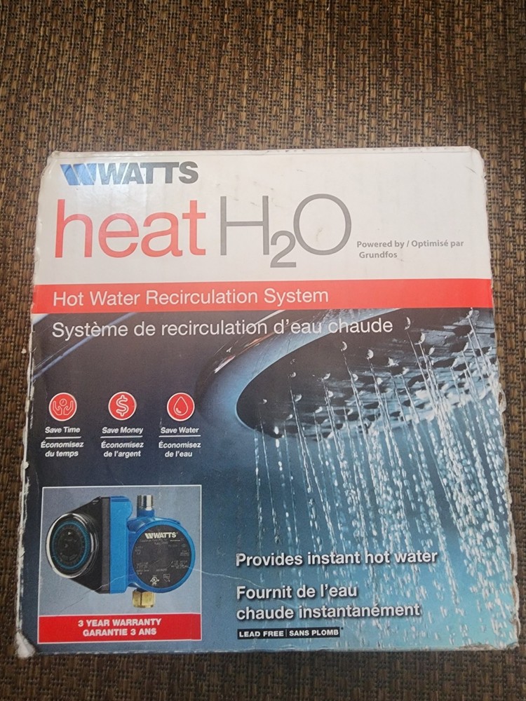 Watts Hot Water Recirculation System, Heat H2O, 24 Hr Programmable Timer