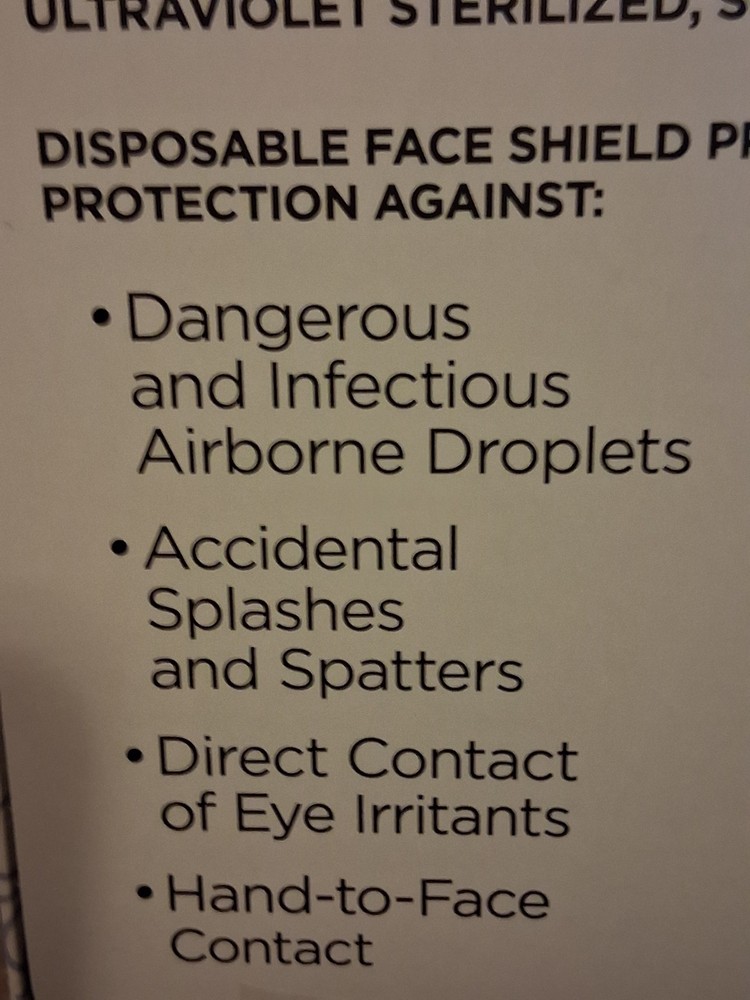 NEW AcuShield Protective Face Shields Package of 24