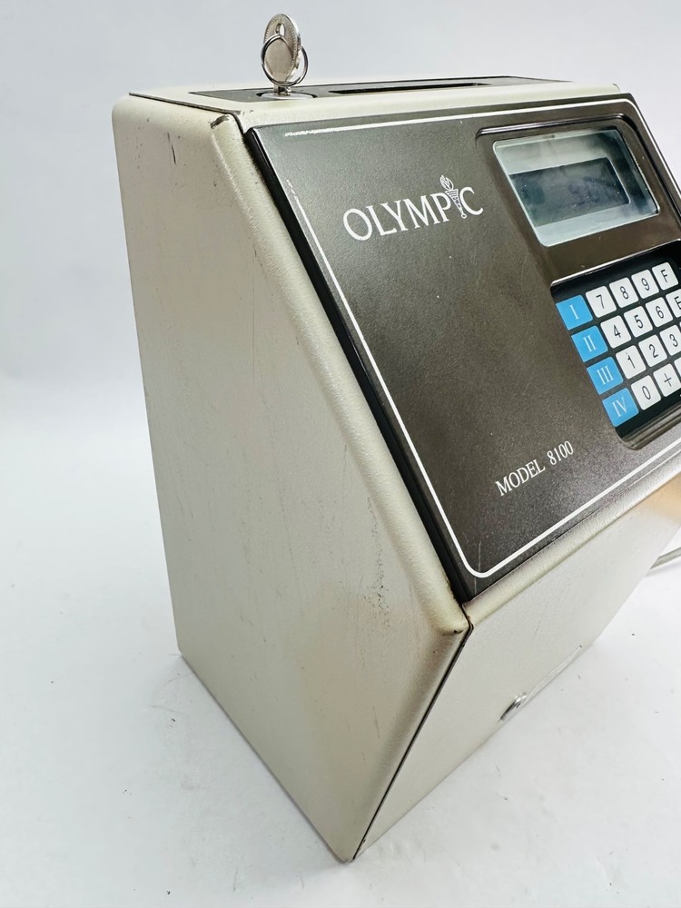 MJR-7000 8000 Computerized Stand Alone Employee Time Clock + Key Used Timecoder