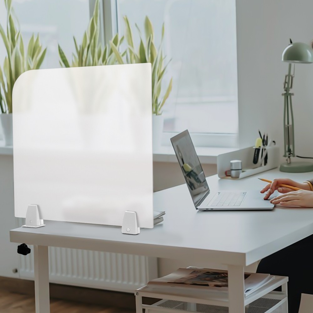 Rectangle Clamp-on Office Partition, Indoor Desk Divider, Desktop Privacy Panel