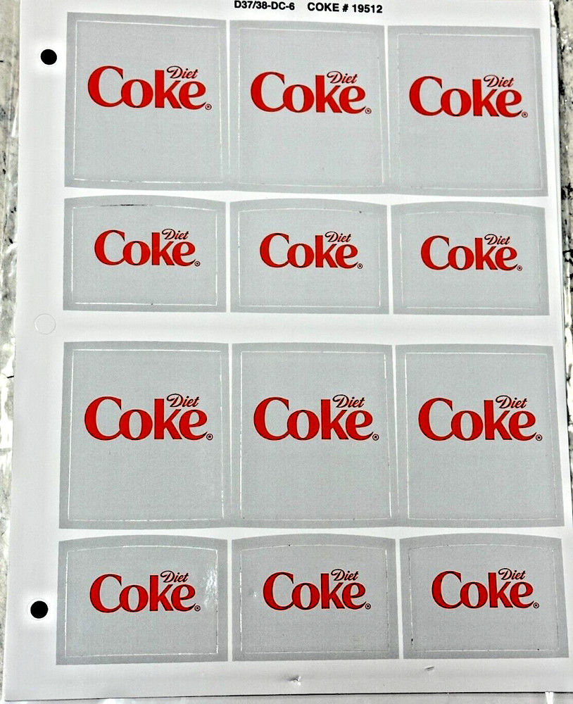 DECAL DIET COKE LEV 6/SHEET # D37/38-DC-3