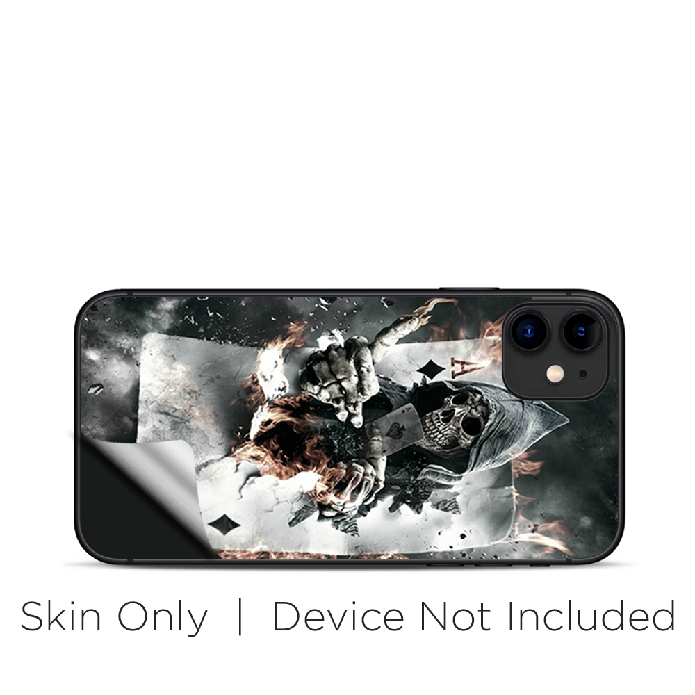 Skins Decal Wrap for Apple iPhone 11 - Ace Diamonds Grim Reeper Skull