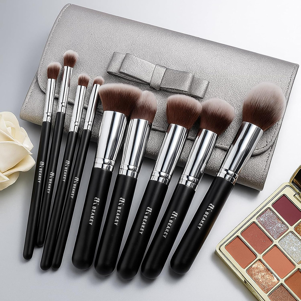 Makeup Brushes Set Premium Foundation Concealer Blush Bronzer Eye Shadow 10+2 PC