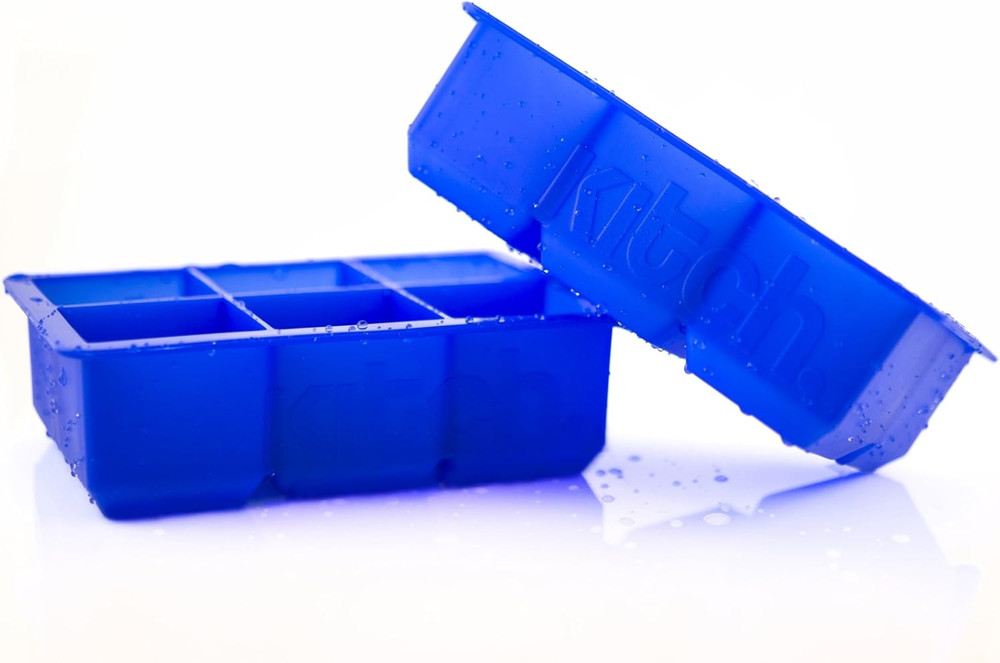 Large Cube Silicone Ice Tray, 2 Pack by , Giant 2 Inch Ice Cubes Keep Your Drink