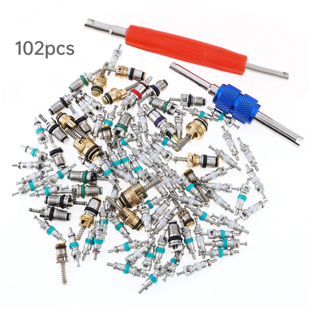 Car A/C Repair Kit O-Ring Set + AC Valve Cores + Removal & Install Tool