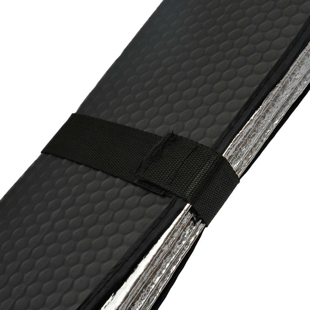Windshield Reversible Shade Standard Auto Sunshade Foldable Metallic Black