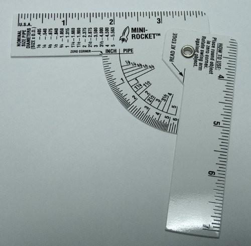 Mini Pipe Caliper Set - 5 Pack Diameter Ruler for Accurate Measurements