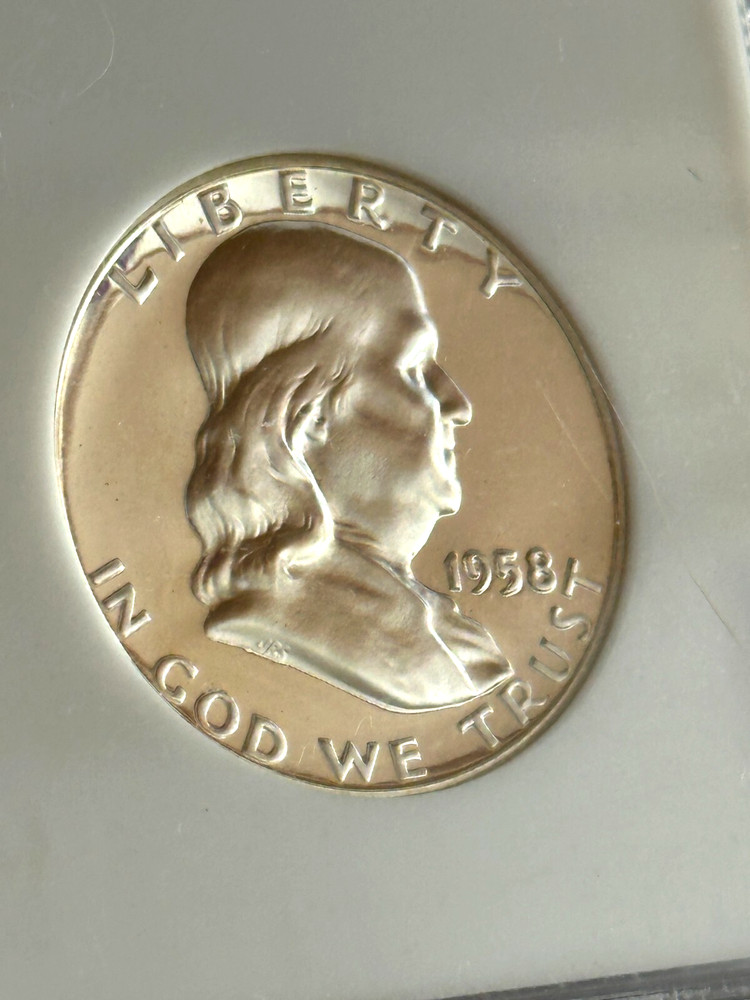 1958 PROOF FRANKLIN HALF DOLLAR PCGS PR68 CAMEO