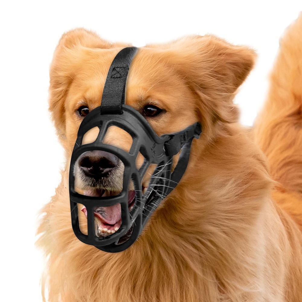 Dog Muzzle – Lightweight Breathable Basket Muzzle, Anti-Biting & Chewing, Adj...