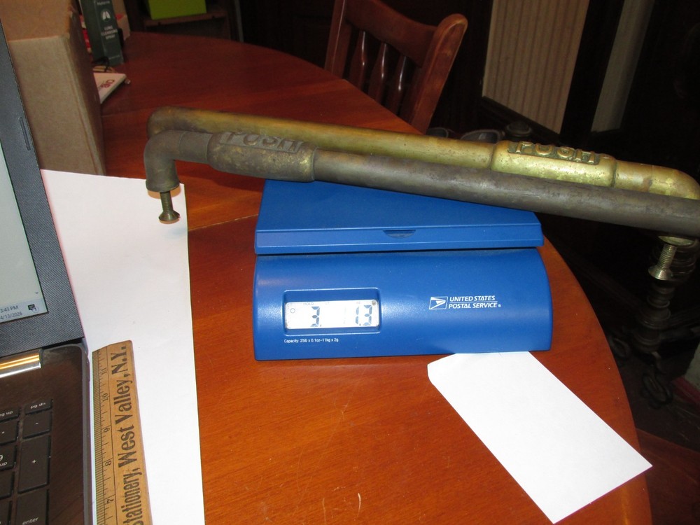 Vintage THEATRE SOLID BRASS DOOR PUSH BAR PAIR 1920'S