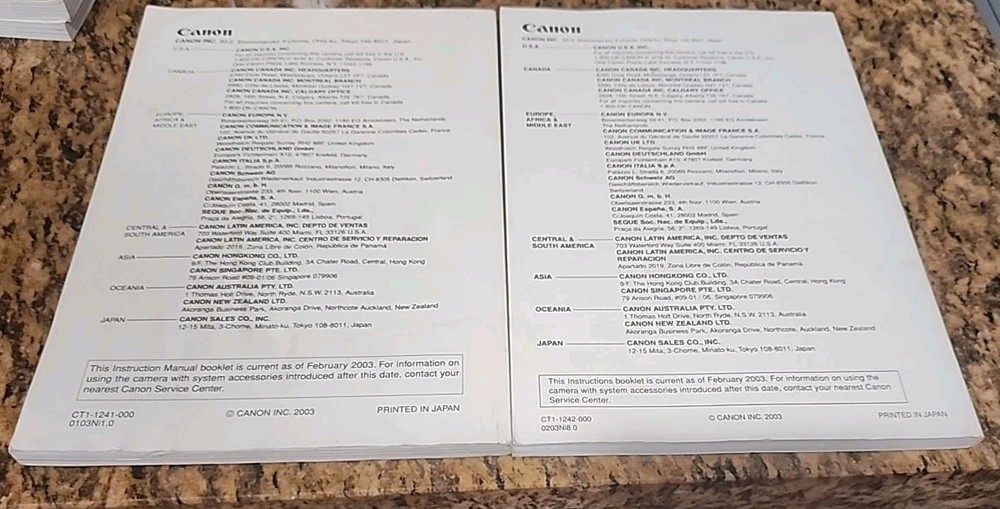 Original Canon EOS 10D Digital Camera User Instruction Manual & Software Instr.