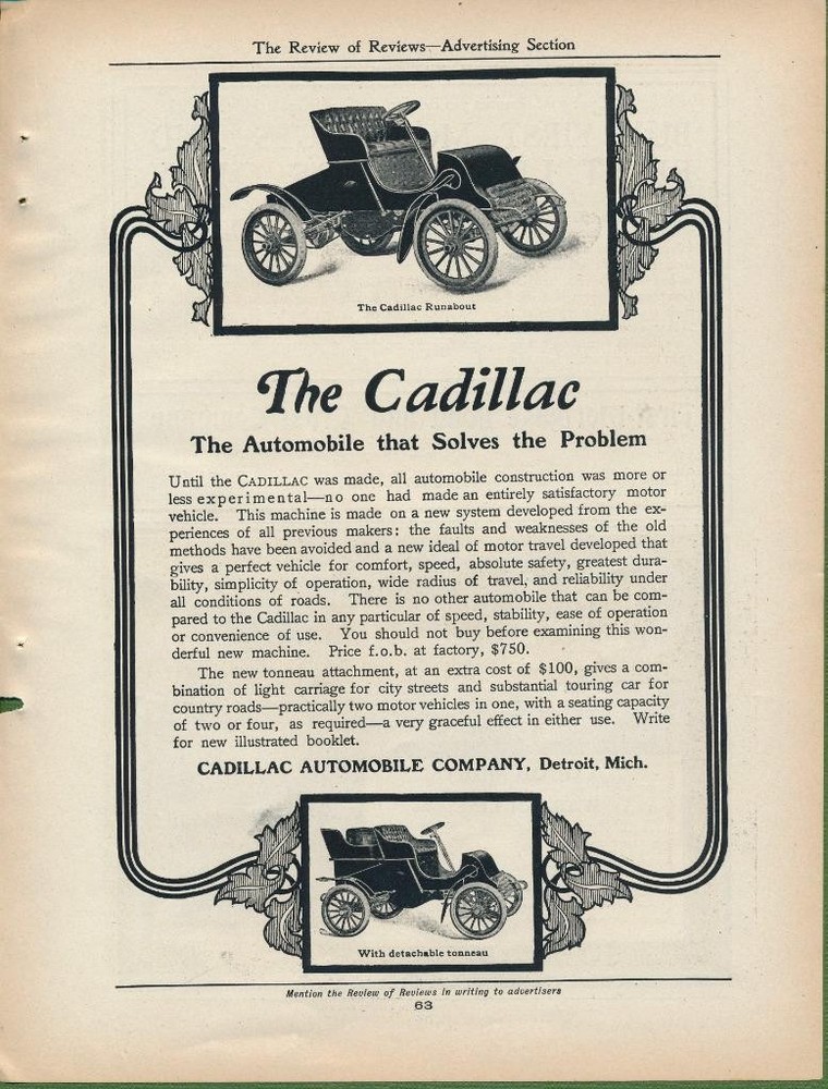 Magazine Ad - 1903 - Cadillac