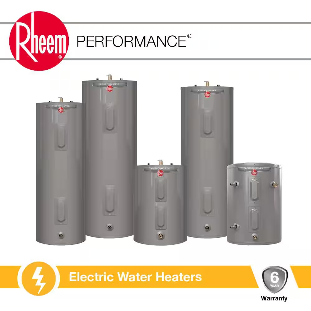 Performance 40 Gal. Medium 3800-Watt Double Element Electric Water Heater with 6