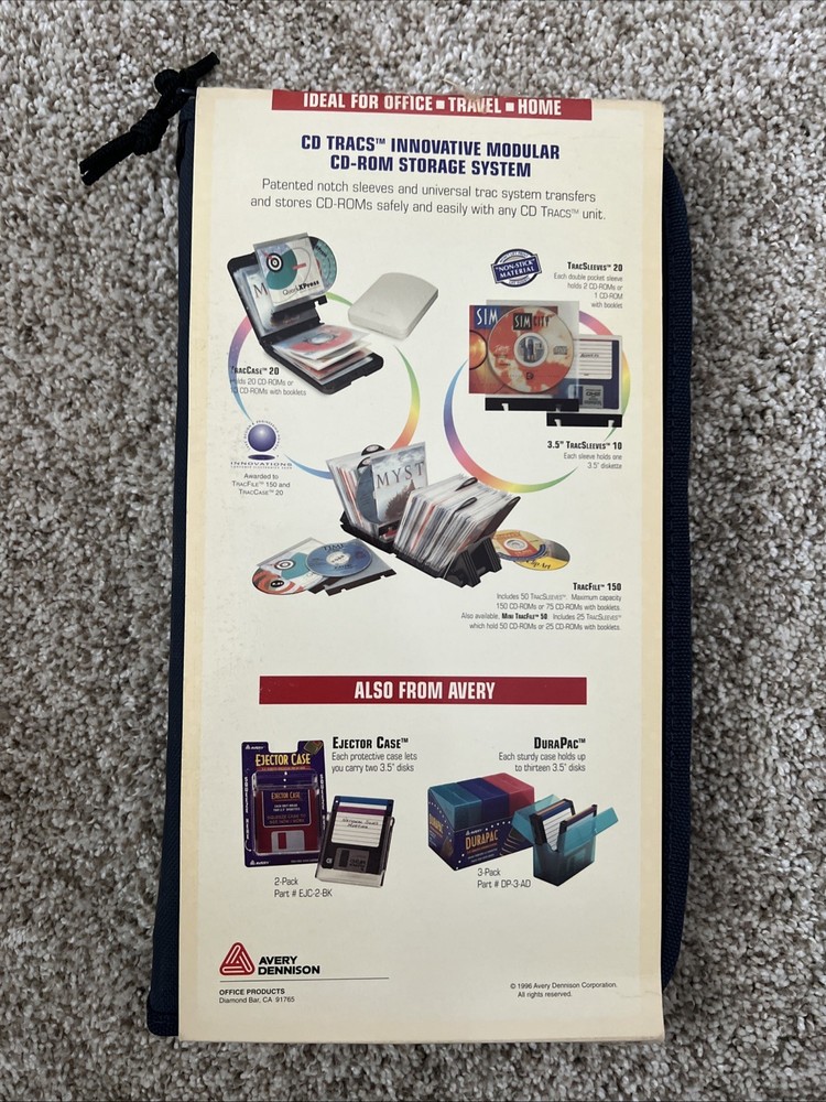 Avery CD Tracks Modular CD-ROM Storage System TracWallet 48