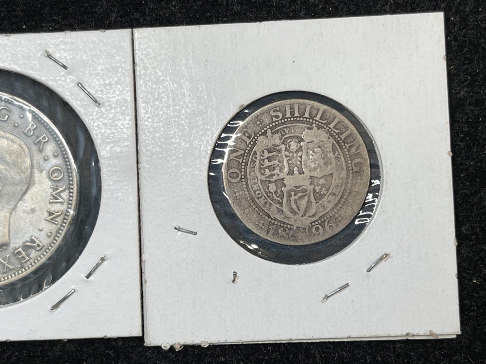 Early Great Britain 2 Silver Coins Lot