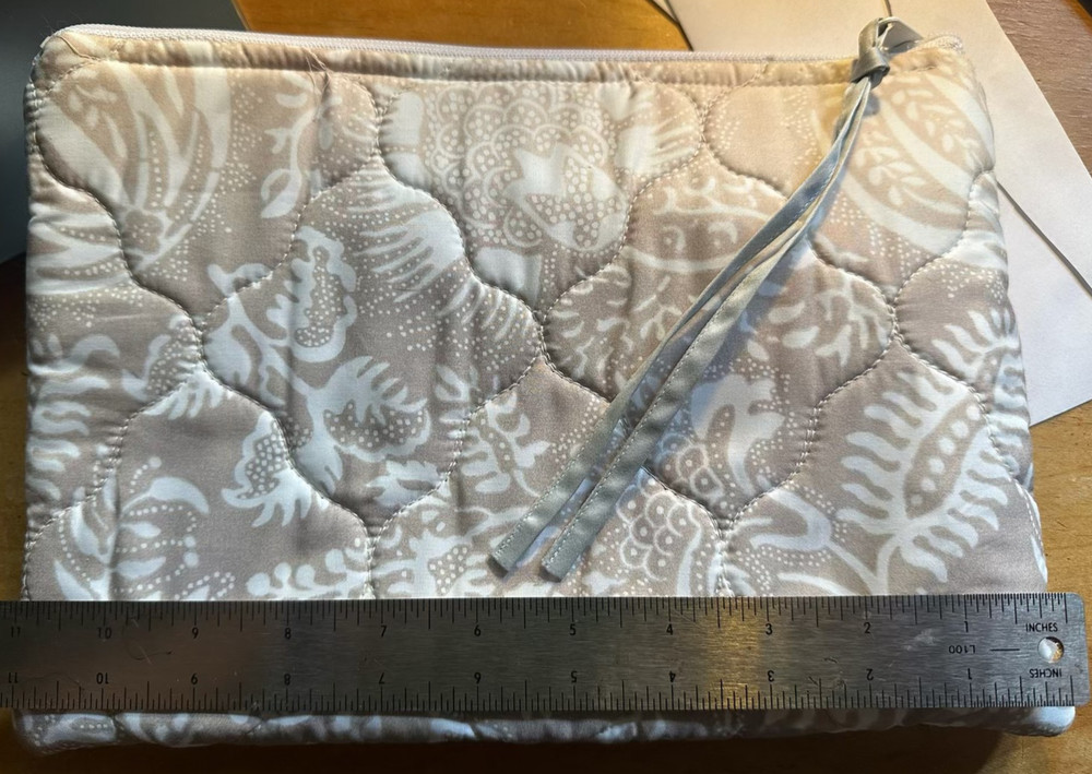 Matouk Schumacher Granada Pattern Quilted Pouch - Dune