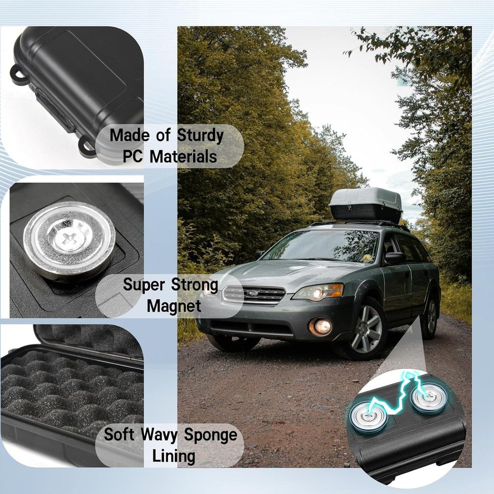 2 Pcs Magnetic Key Holders Under Car, Hide Box for Small, black