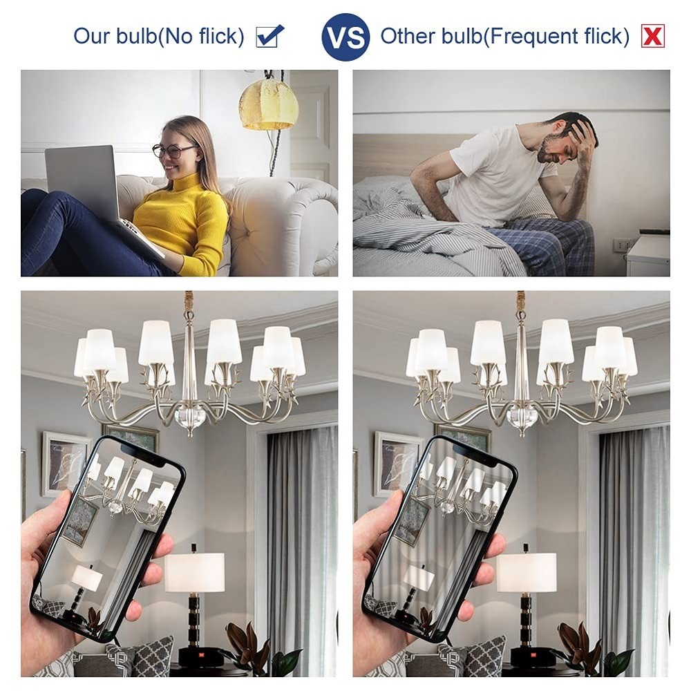 6 Pack Bright Ceiling Fan Light Bulbs 60 Watt Equivalent E12 Led Bulb A15 Shape