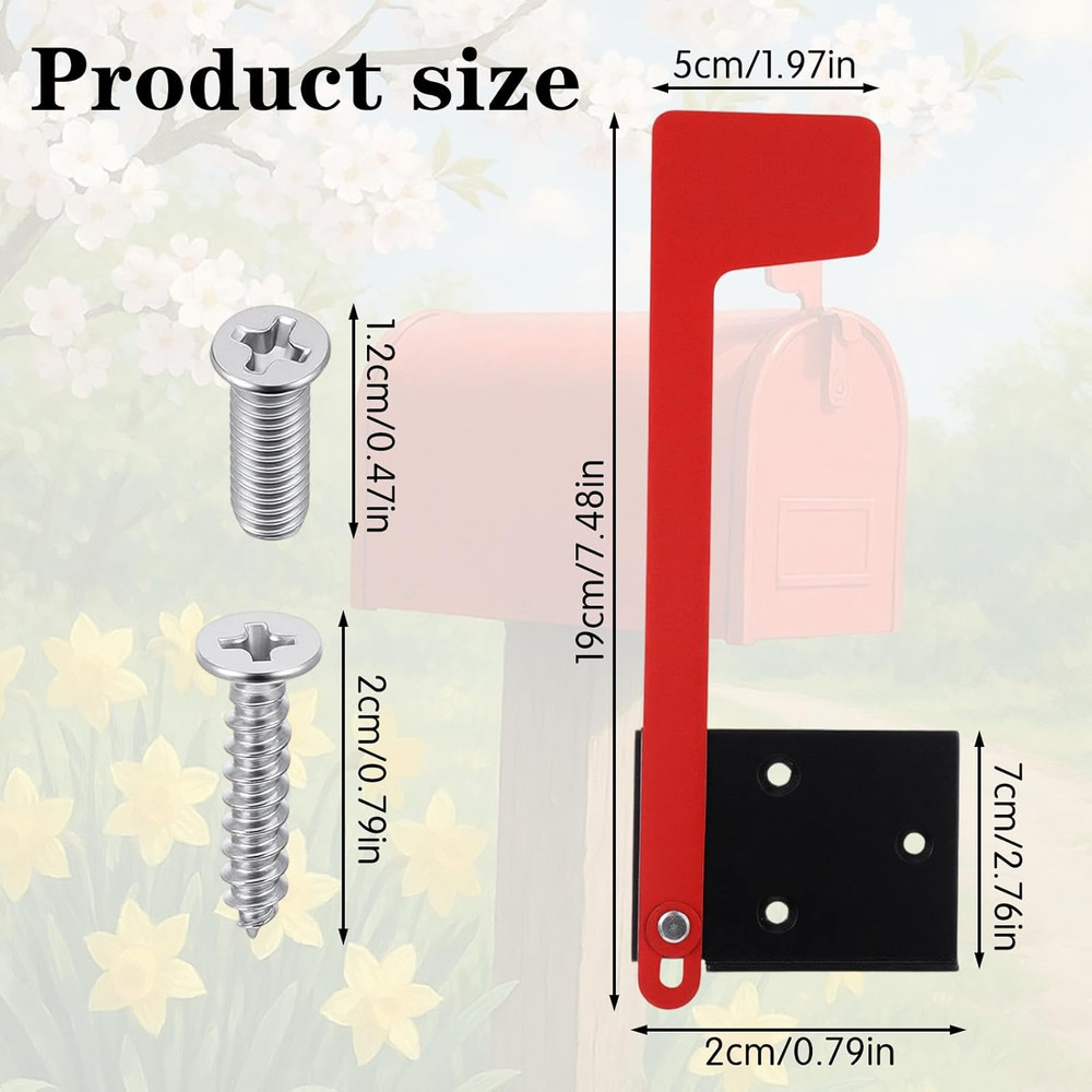 Mailbox Flag Replacement Kit, Galvanized Steel Mailbox Replacement Flag Kit, Too