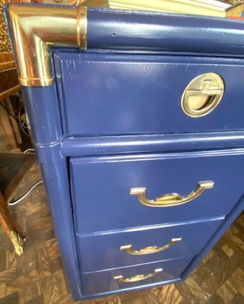 Vintage Custom Lacquered Campaign Partners Desk Drexel
