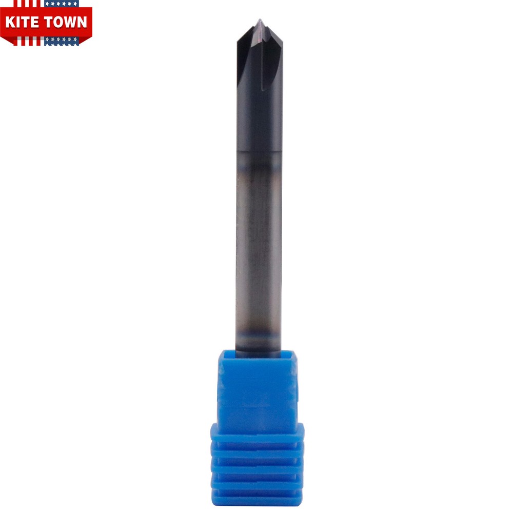 1/4" 4 Flute 90 Degree Solid Carbide Chamfer Mill - Double End - AlTiN Coated