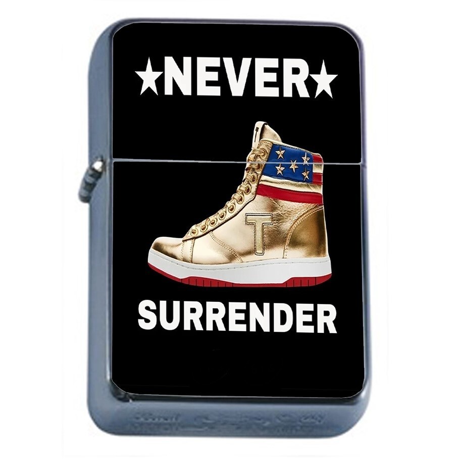 Trump Never Surrender Boot Flip Top Oil Lighter Windproof Candidate