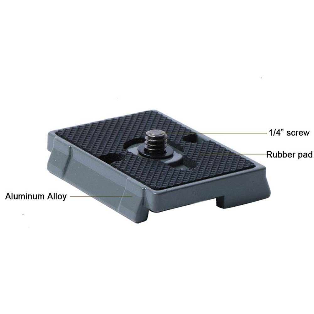 Harwerrel Quick Release Plate 1/4" Screw Compatible with Manfrotto Grey