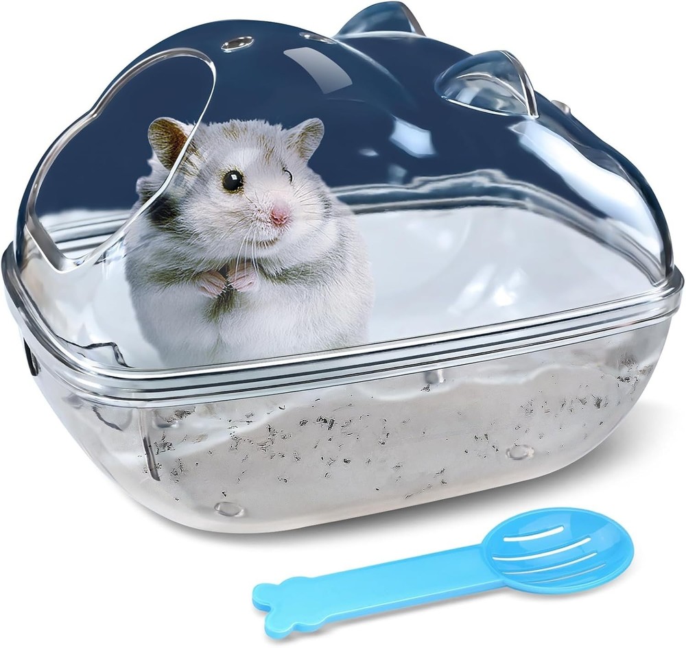 Compact Hamster Sand Bath Container - Easy to Clean, Detachable Design (S)