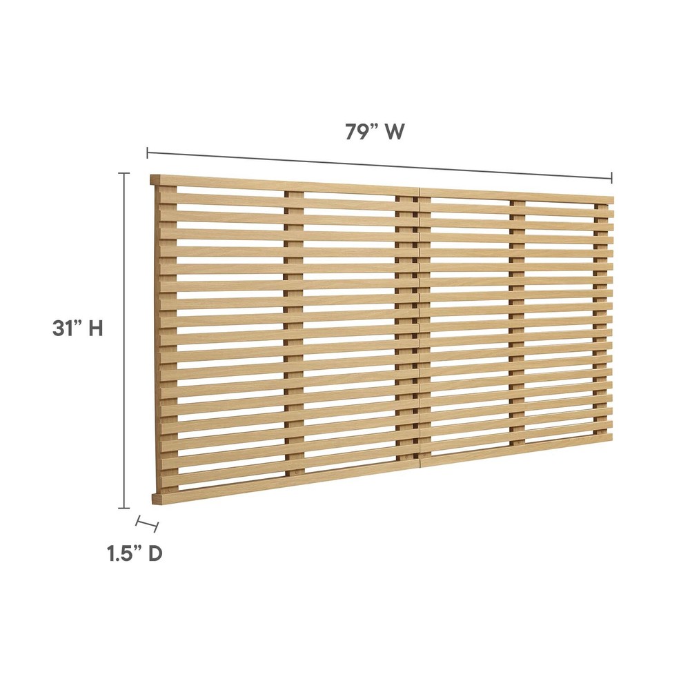 Modway Render Mid-Century Modern Wall-Mount King Headboard in Oak