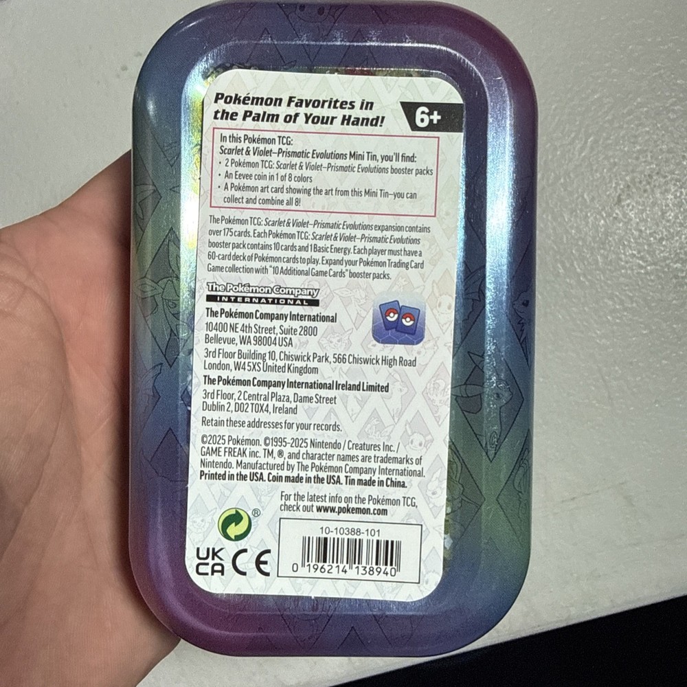 POKEMON Scarlet & Violet PRISMATIC EVOLUTIONS Mini Tin*Empty*