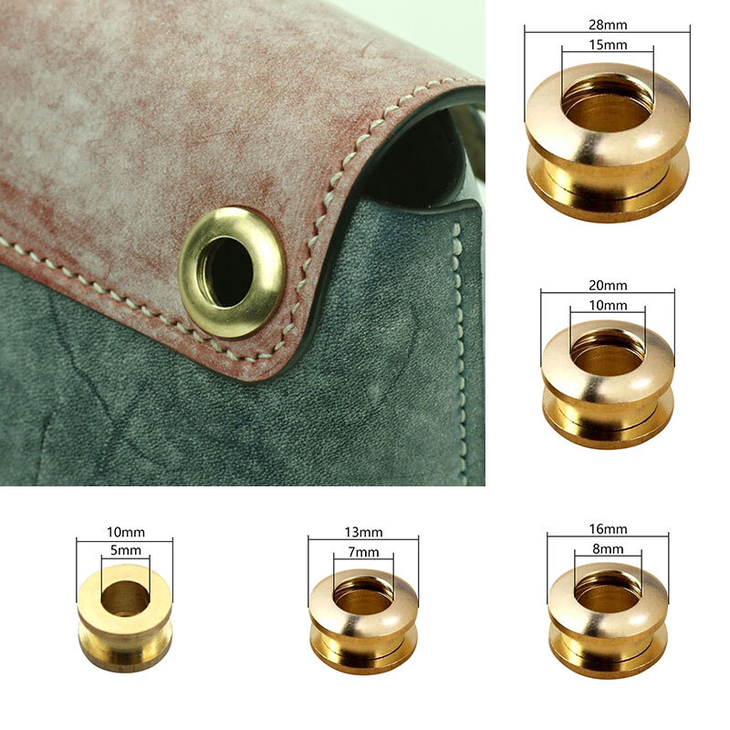 Solid Brass Screw Eyelets With Washer Grommets Leather Craft Bag Accessories 6US