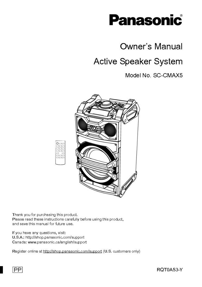 Panasonic SC-CMAX5 Stereo System Owners Instruction Manual