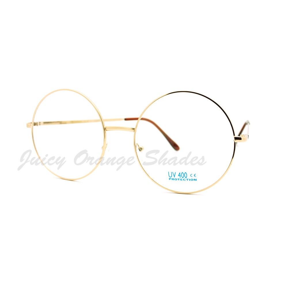 Super Oversized Round Circle Frame Clear Lens Glasses
