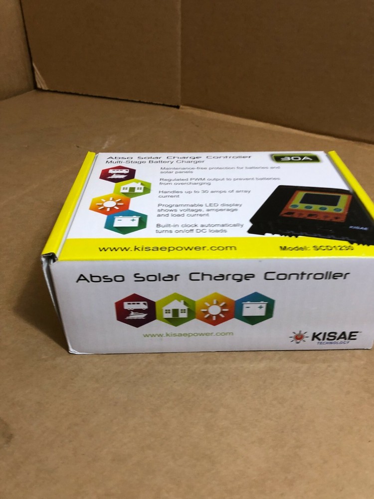 Kisae Technology 30A SCD1230 Solar Regulator Charge Controller DC12/24V LCD ~