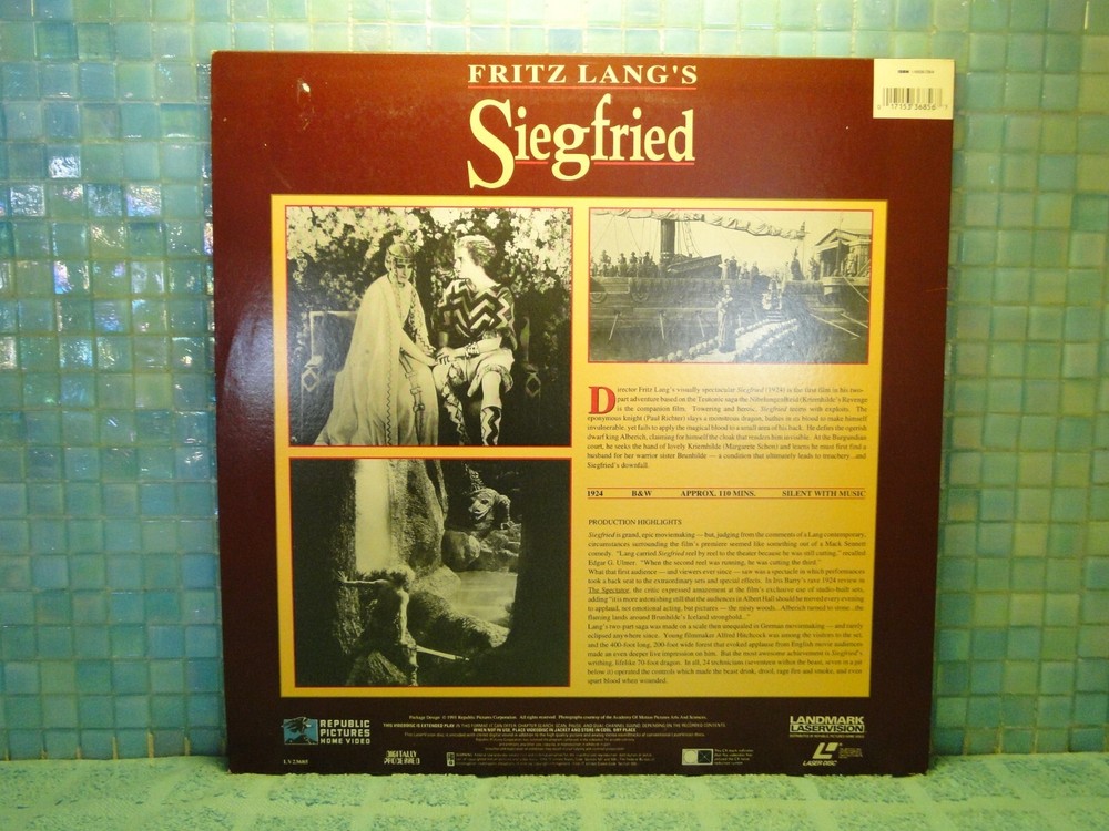 Siegfried Fritz Lang Laserdisc -EXTRA LDs SHIP FREE