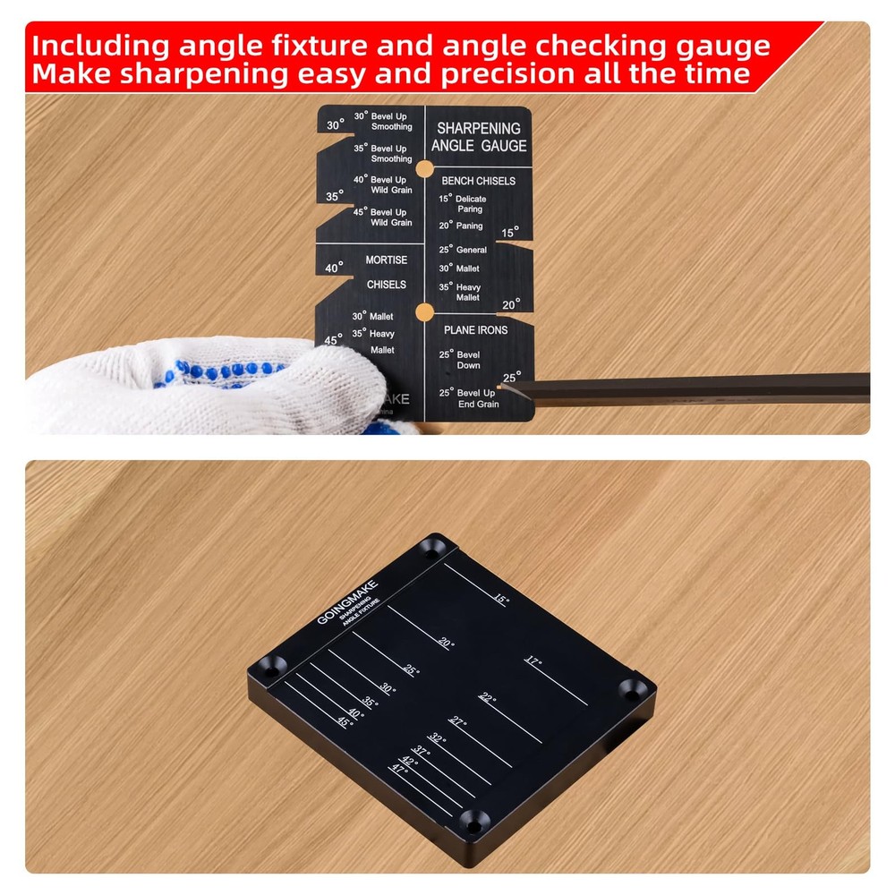 GOINGMAKE Honing Guide System Chisel Sharpening Kit Woodworking Chisels, Planes