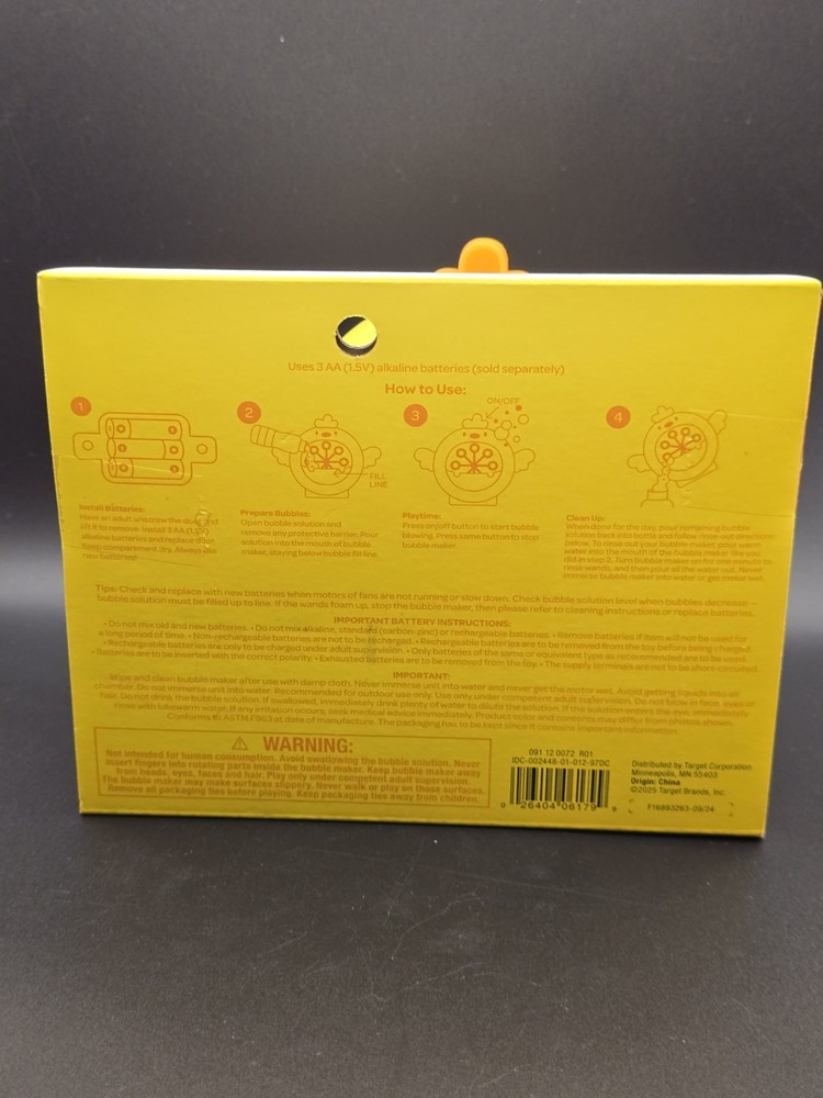 Sun Squad Chick Bubble Maker - New In Box, Bubbles Included!