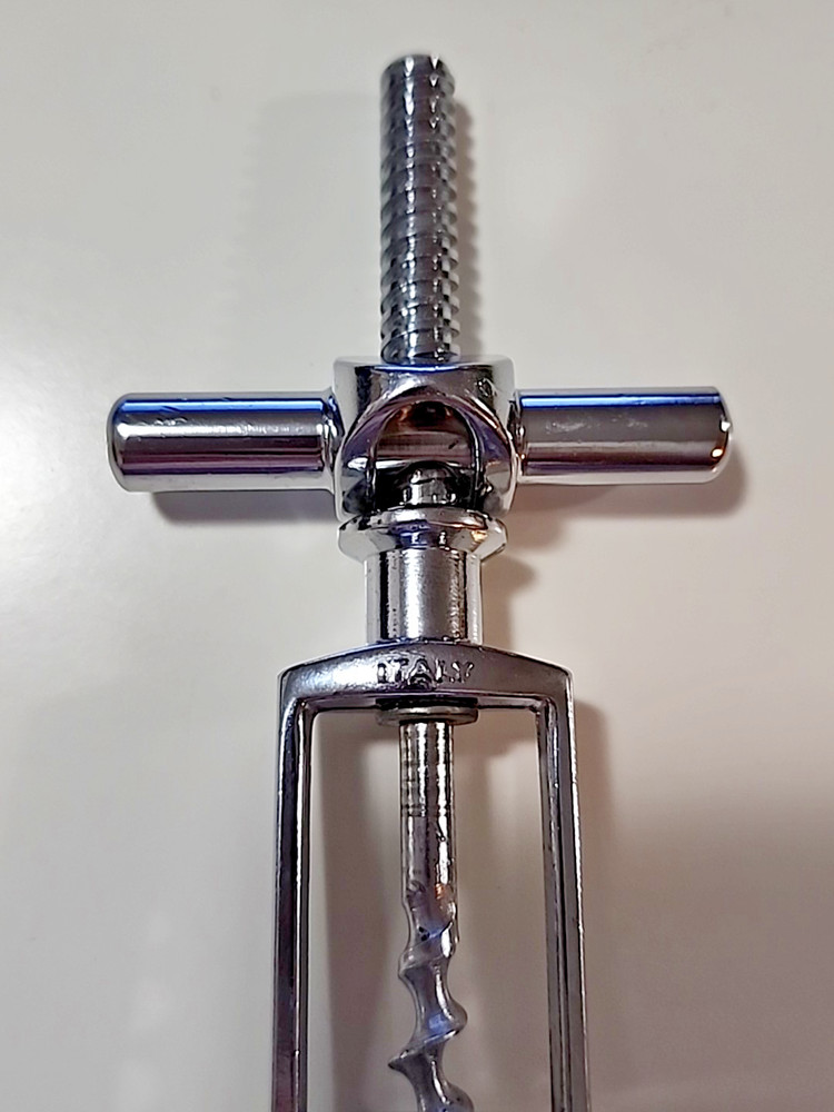 Vintage Classic Italian T Frame Self Pulling Corkscrew Made in Italy