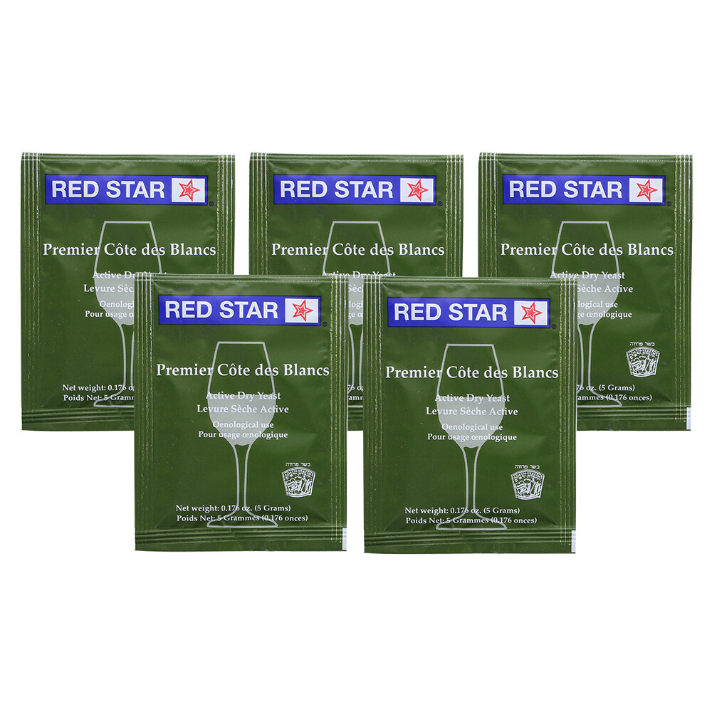 Red Star Cote des Blanc Wine Yeast, 5g - 5-Pack