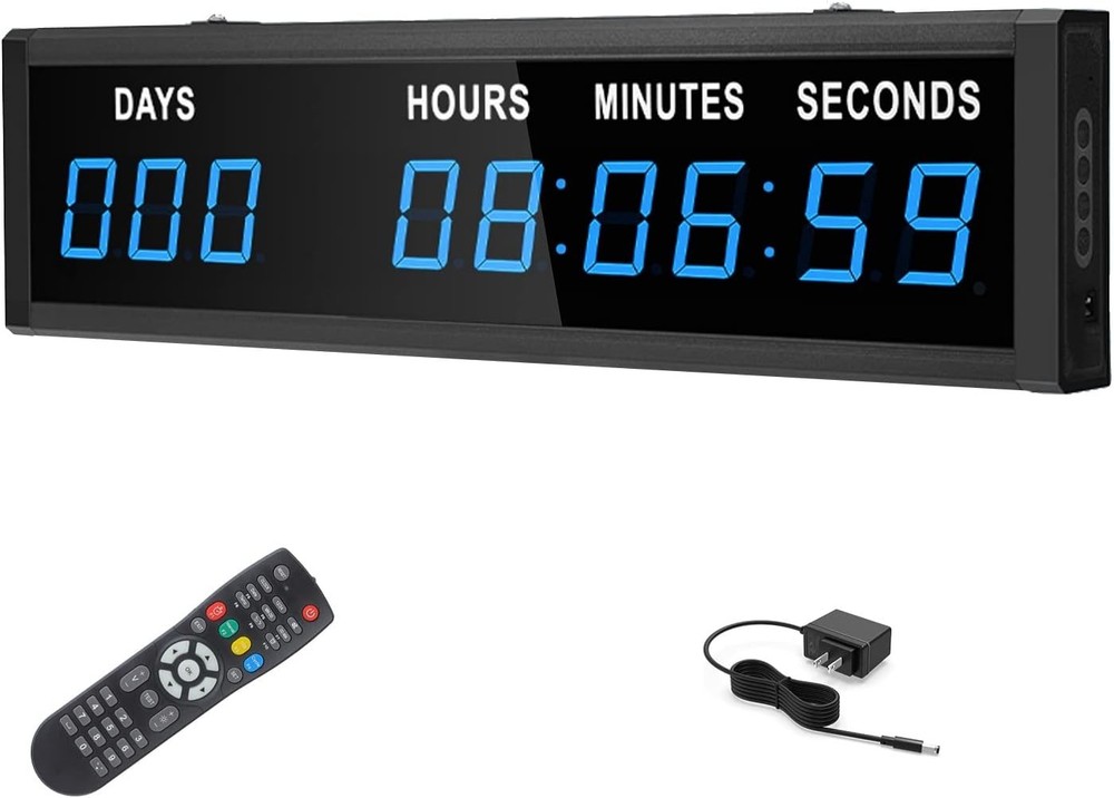 Blue 1.8 9Digits Large LED Countdown Count Up Days Clock with Remote Christmas