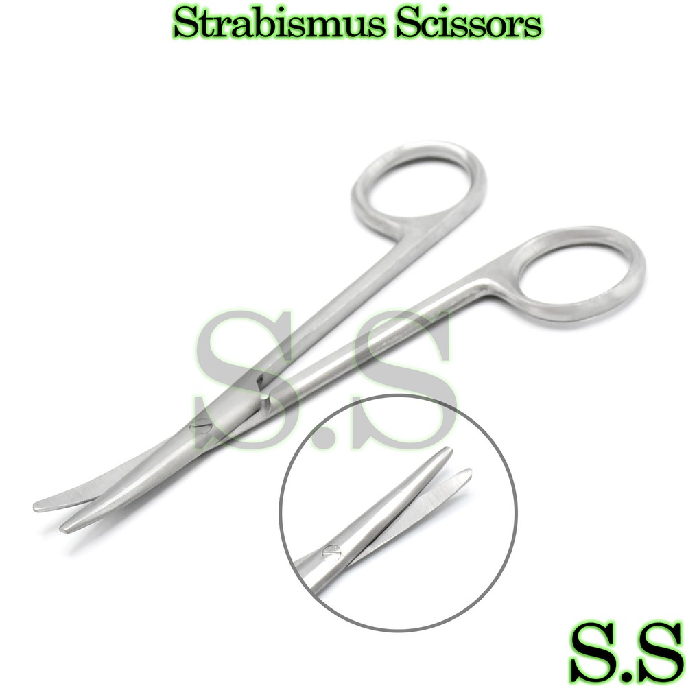 Strabismus Scissors Surgical Dental Instruments Curved 4.00"