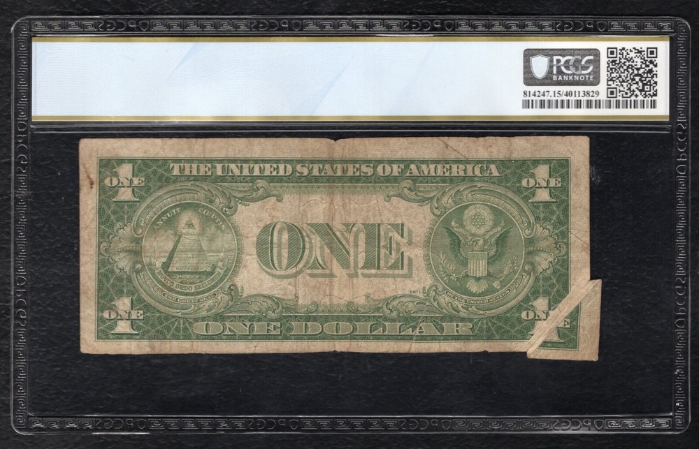FR. 1614 1935-E $1 SILVER CERTIFICATE “GUTTER FOLD ERROR” PCGS BANKNOTE FINE-15