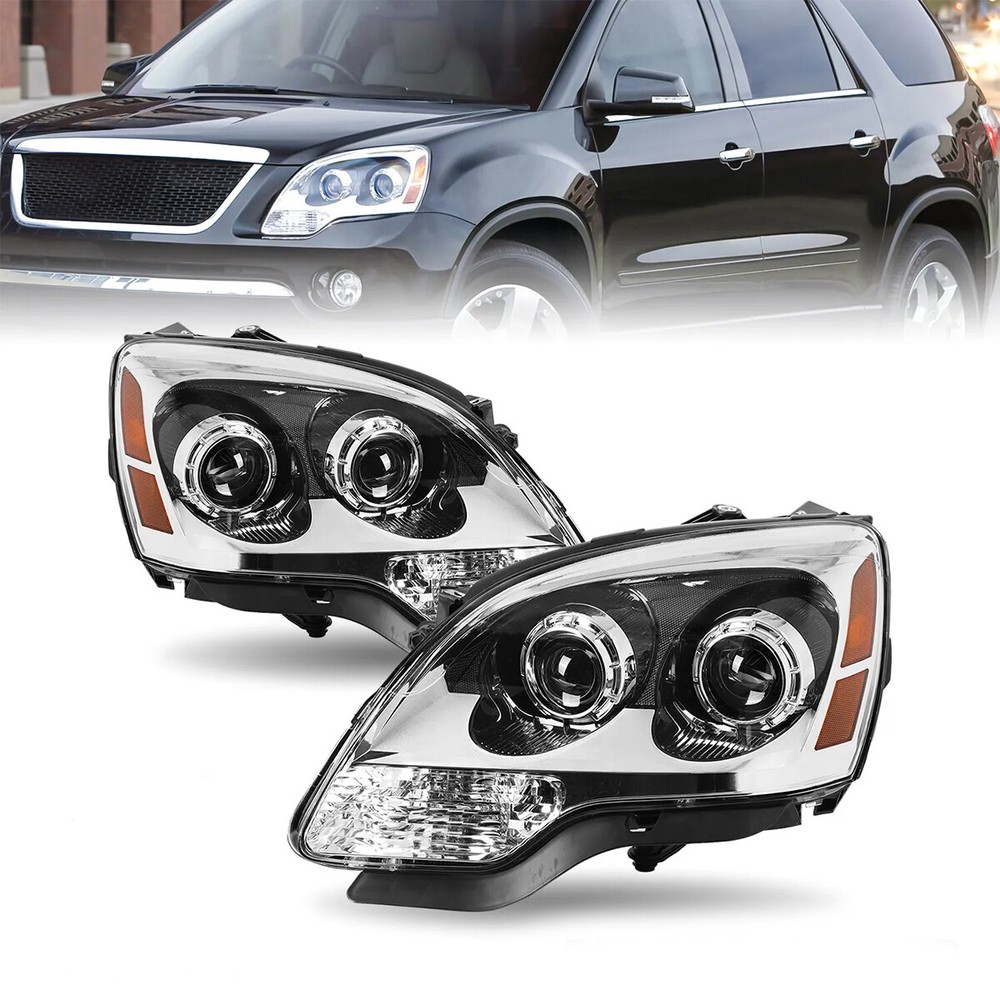 For 2007-2012 GMC Acadia Projector Headlights Headlamps Assembly W/ Amber Corner