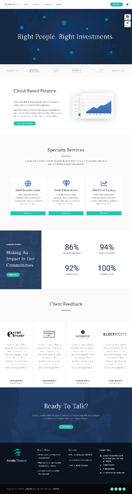 Finance Website Design with Free VPS Web Hosting and Installation
