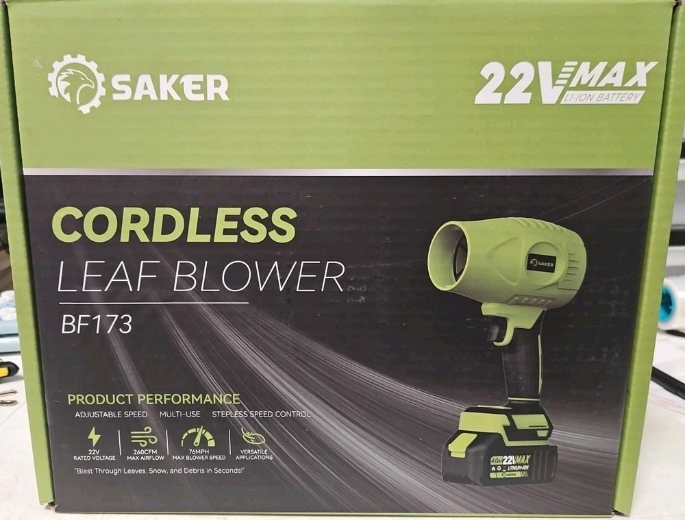 Saker Electric Cordless Leaf Blower with Adjustable Speed, Portable Handheld...